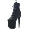 8"Heel 4"Platform Extreme High Heel Pole Dance Flannel Material Ankle Boots