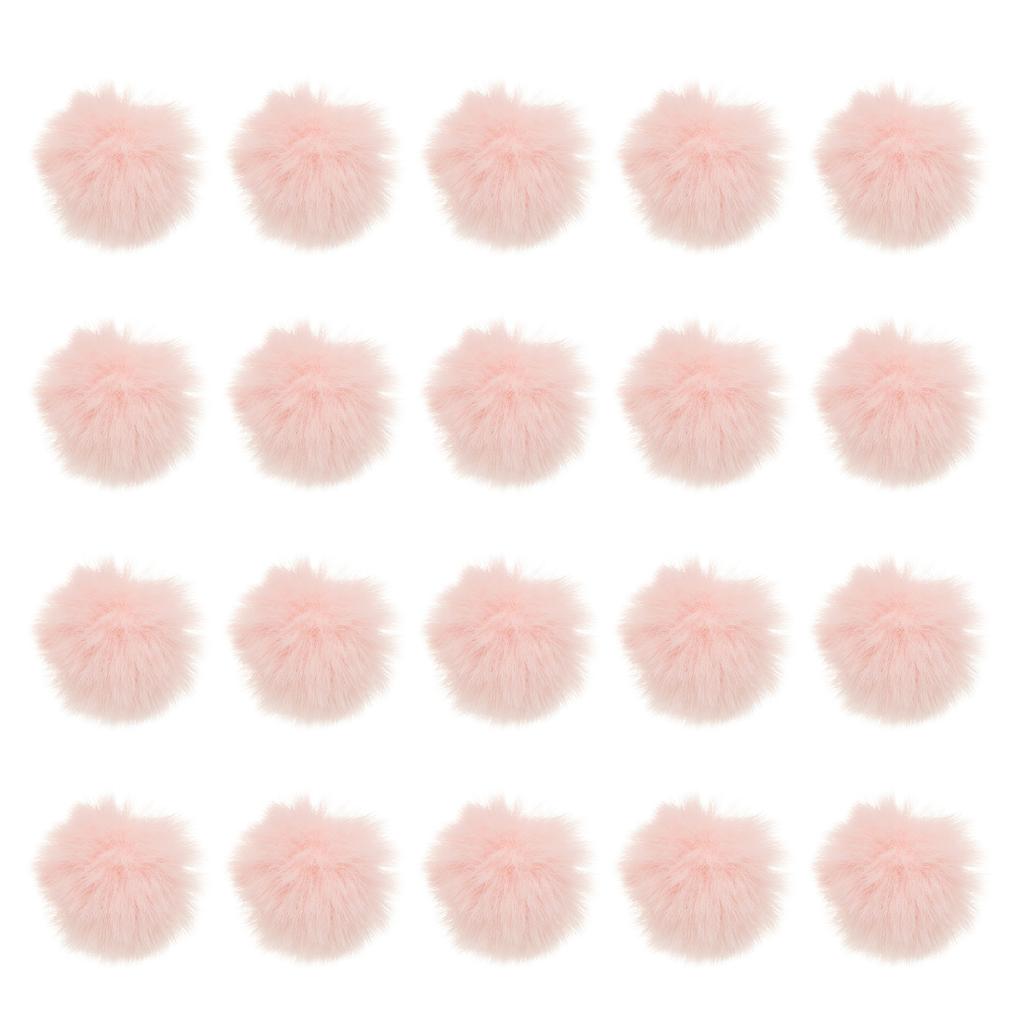 20 Pcs Faux Fur Pom Poms for Hats Fluffy Soft Fur Poms Balls with Elastic Loop for Keychain Knitting Hats DIY Scarves Gloves
