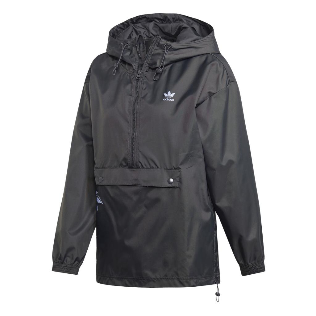 adidas Originals Logo Design Loose Fit Windbreaker Jacket Women Jacket Light-Gray DX4263