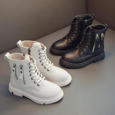 Children's Martin Boots Girls Little Princess Plush Boots British Style Children Casual Short Boots