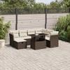 VidaXL Garden Lounge Set 8 Pcs with Brown Cushions Wicker 3274683