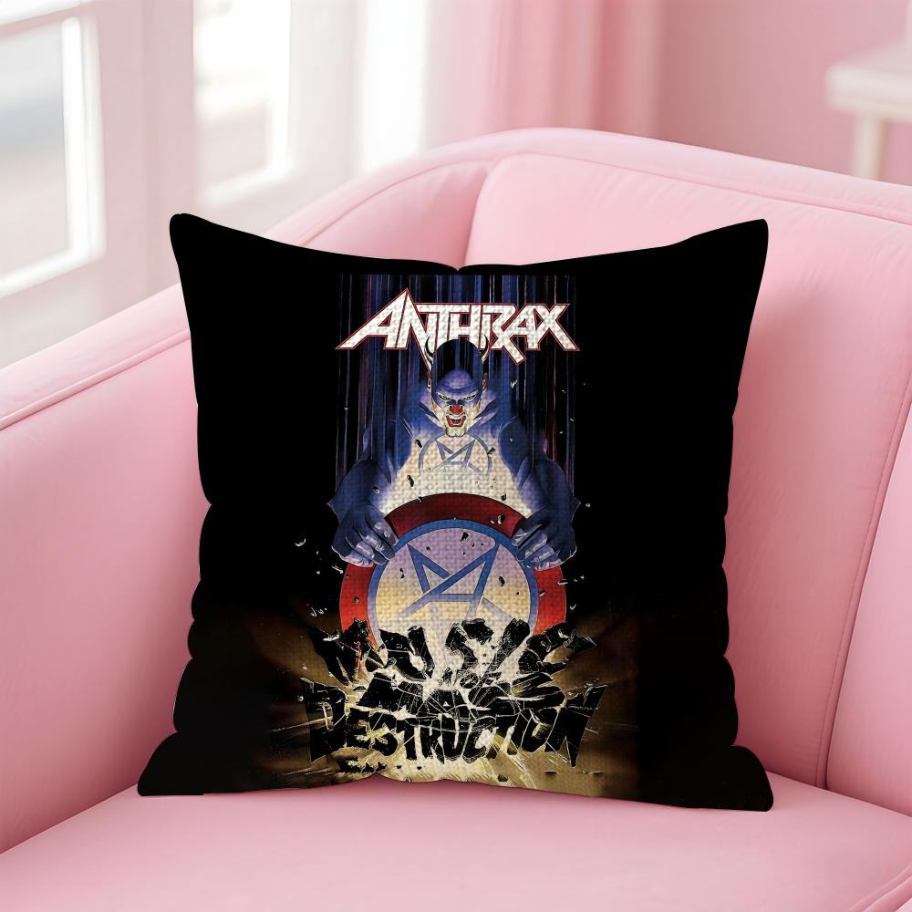

AANTHRAX Band Cushion Cover Natural Linen Pillow Case DoubleSided Print Decorative Sofa Pillowcase Home Decor Gift 30x30cm