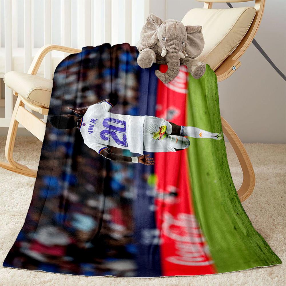 Player Celebrates Goal Stadium. Blanket Comfortable Suitable for Bed Office Chair Seaside Four Seasons Universal Warmthful Decor