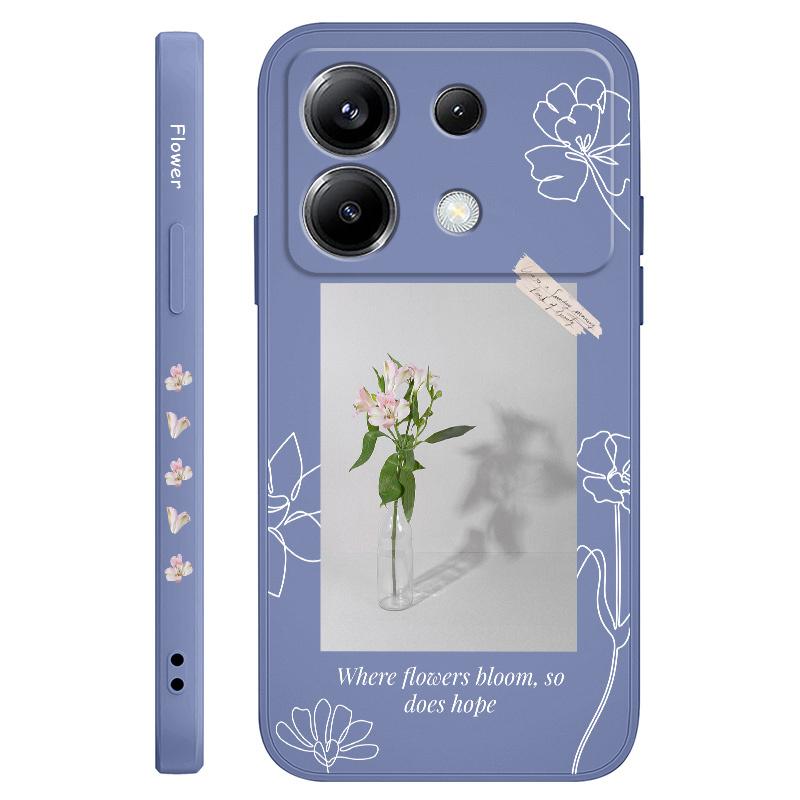 Aquarius Flower Phone Case For Xiaomi Poco F7 X7 X6 F6 M6 M5 M5S F5 X5 F4 X4 M4 F3 M3 X3 Pro 4G 5G GT Silicone Cover