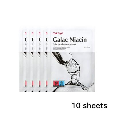 Manyo Galac Niacin Essence Sheet Mask Brightening Hydrating Face Mask 10 Sheets