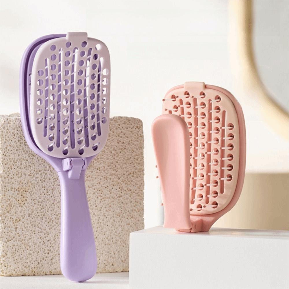 Purple Color Anti-Static Massage Comb Foldable Hair Brush Salon Hair Massage Scalp Comb