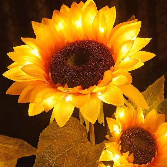 Solar-Gartenlicht, Wasserdichtes Automatisches Ein/Aus-Design, Sonnenblumenförmige Gartenlampen für Hof Terrasse