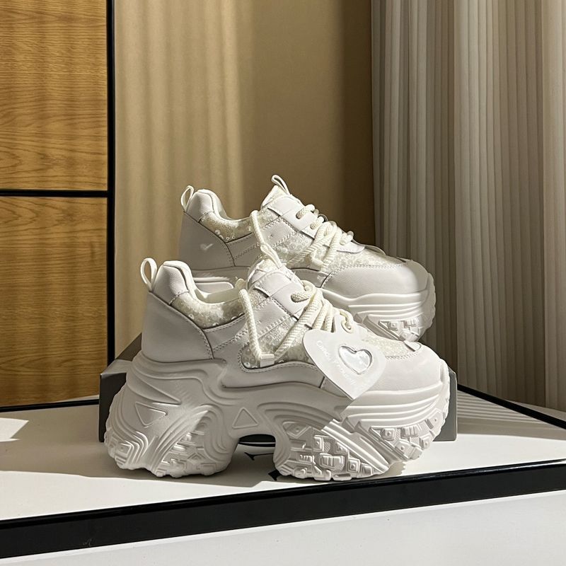 Platform dad shoes women's 2025 new versatile inner height increase small muffin casual fashion women's shoes