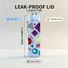 1PC Colorful Geometric Shape Doodle Print 750ml Color Plastic Sports Water Bottle Leakproof Flip Straw Lid Suitable for Sports Office Home Use