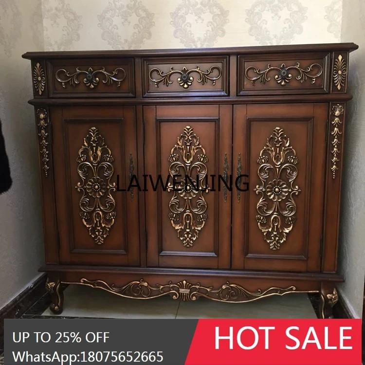 oak door shoe cabinet entrance entrance solid wood door large capacity balcony locker