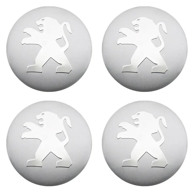 56 60mm Auto Radnabenkappe Nabenkappe Emblem Aufkleber Zubehör Für Peugeot 108 2008 206 207 3008 208 407 106 206 307 508 white