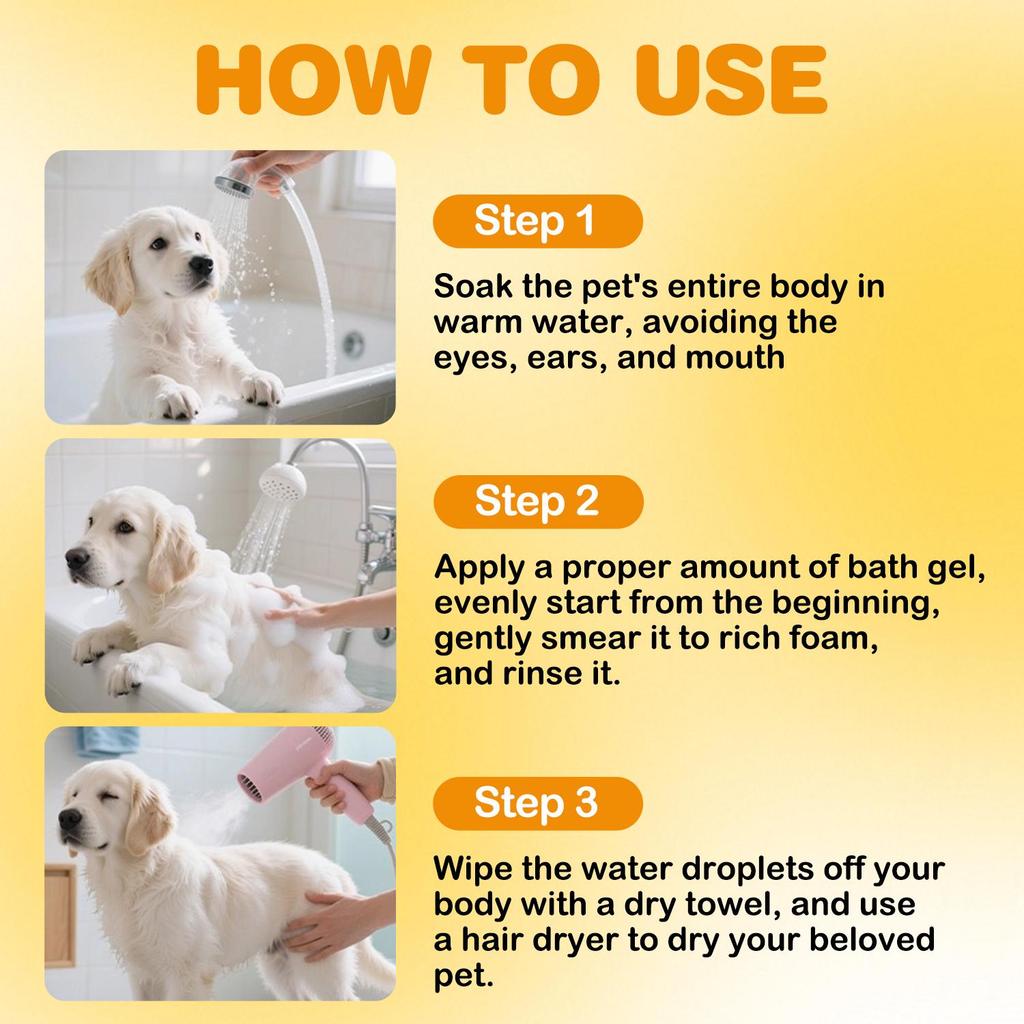 Cat & Dog Shampoo-Smooth Hair-Gentle Formula-10H Fragrance-2 In 1 No More Tears Formula-200ml