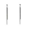 Silver needle temperament long fringed stud earrings for women, high-end earphones, simple and versatile, niche design earrings and earrings.