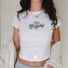 Y2K Truck Baby Tee: 90s Crop Top Style