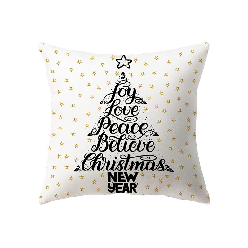 Christmas Theme Decorative Printing Pattern Cushion Cover Home Living Room Sofa Decoration Square Pillow Pillow Cover