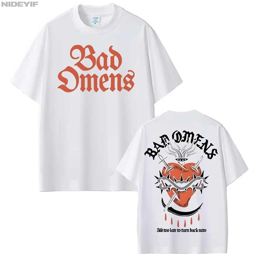 Bad OUnisexs Tour Double Sided Metal Band T Shirt for Unisex Women Hiphop Streetwear Oversized Tops 100 Cotton TShirt BO7
