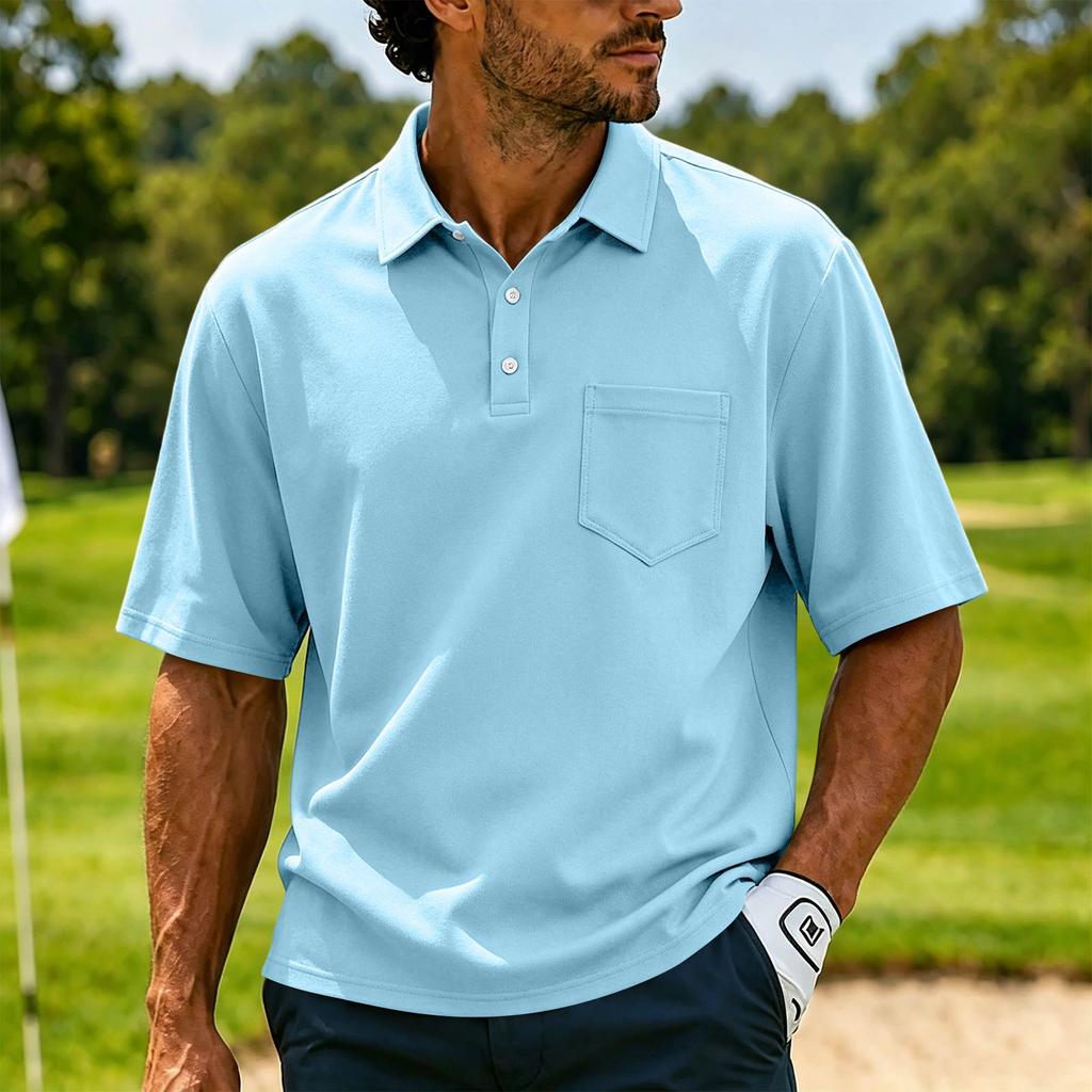 Men's Casual Short Sleeve Button Down Shirt Lightweight Breathable Summer