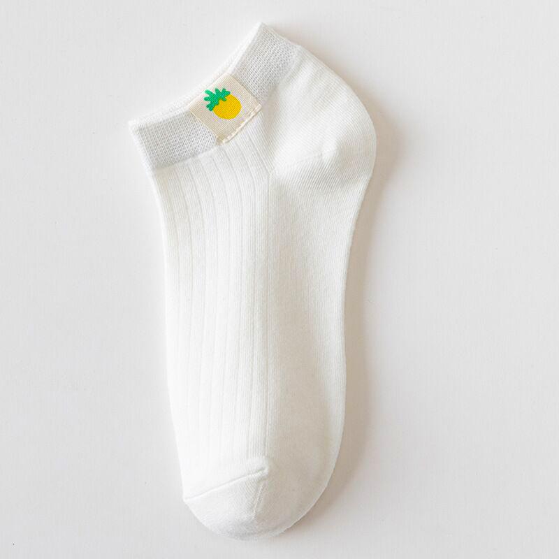 6 Pairs Women Socks Harajuku Female Cotton Short Socks Cartoon Fruit Sun Earth Socks Spring Summer Breathble Casual Ankle Socks