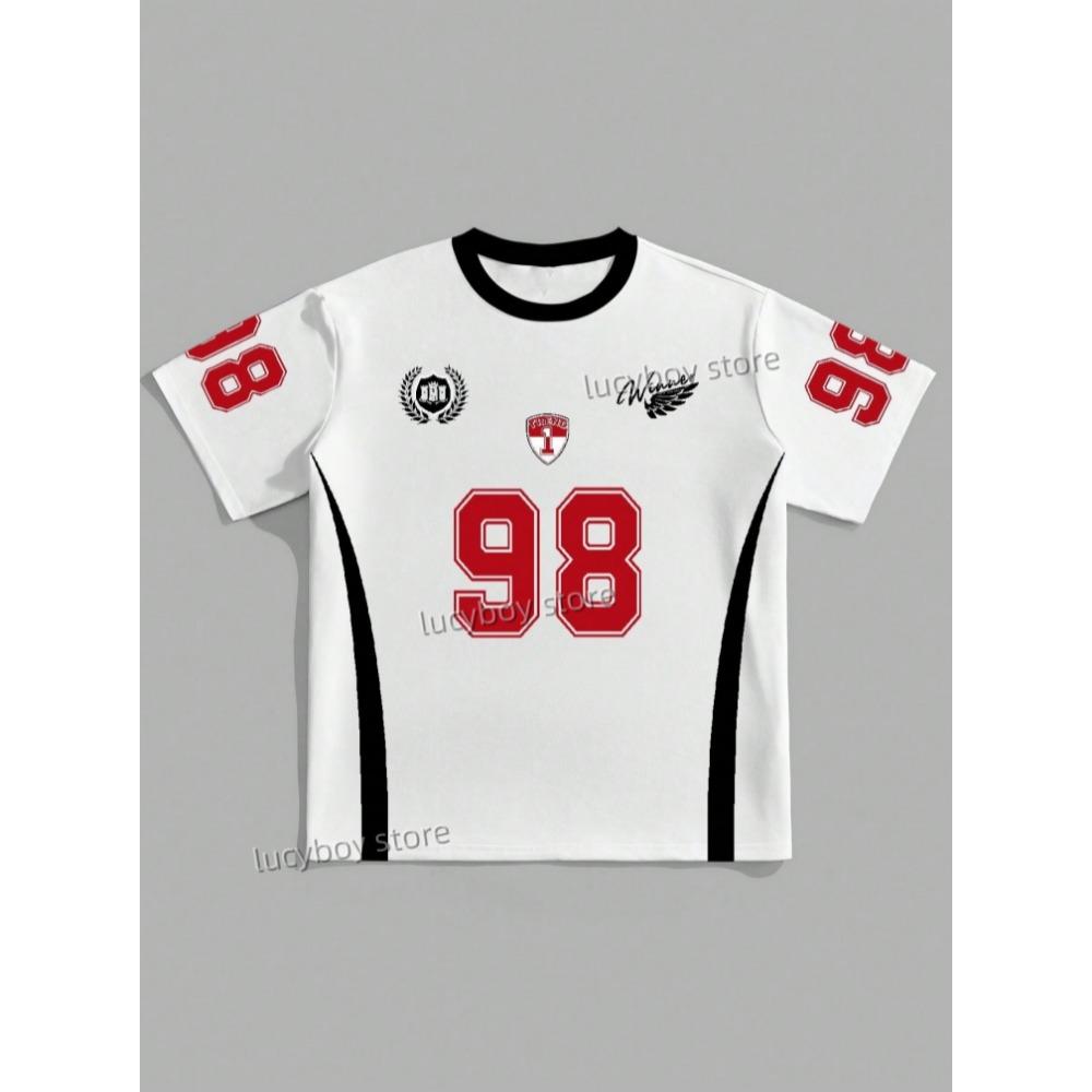 Man Short Sleeve V- Neck sport Tee Vintage Basketball T-shirt Men Clothes
