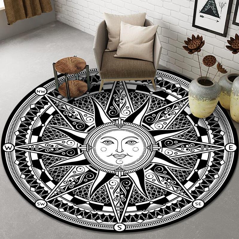 Round Carpet Scandinavian Balcony Coffee Table Hanging Basket Decorative Floor Mat Living Room Abstract Floor Mat Home Decor