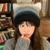 Gradient Striped Bucket Hat Colored Women Beanie Hat Casual Woolen Knitted Hat  Ladies