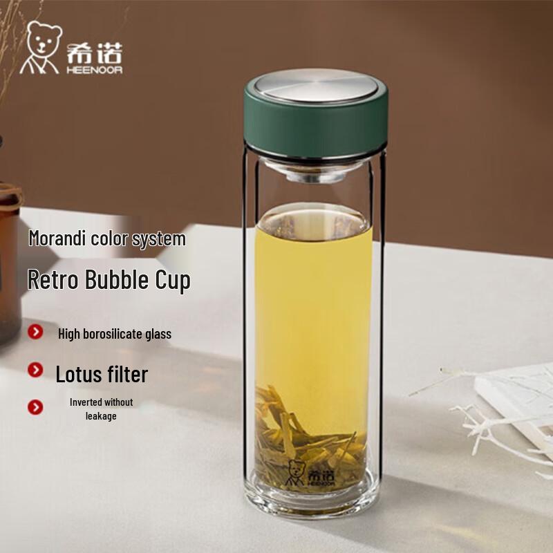 Heenoor Double-Layer Glass Tea Mug with Filter