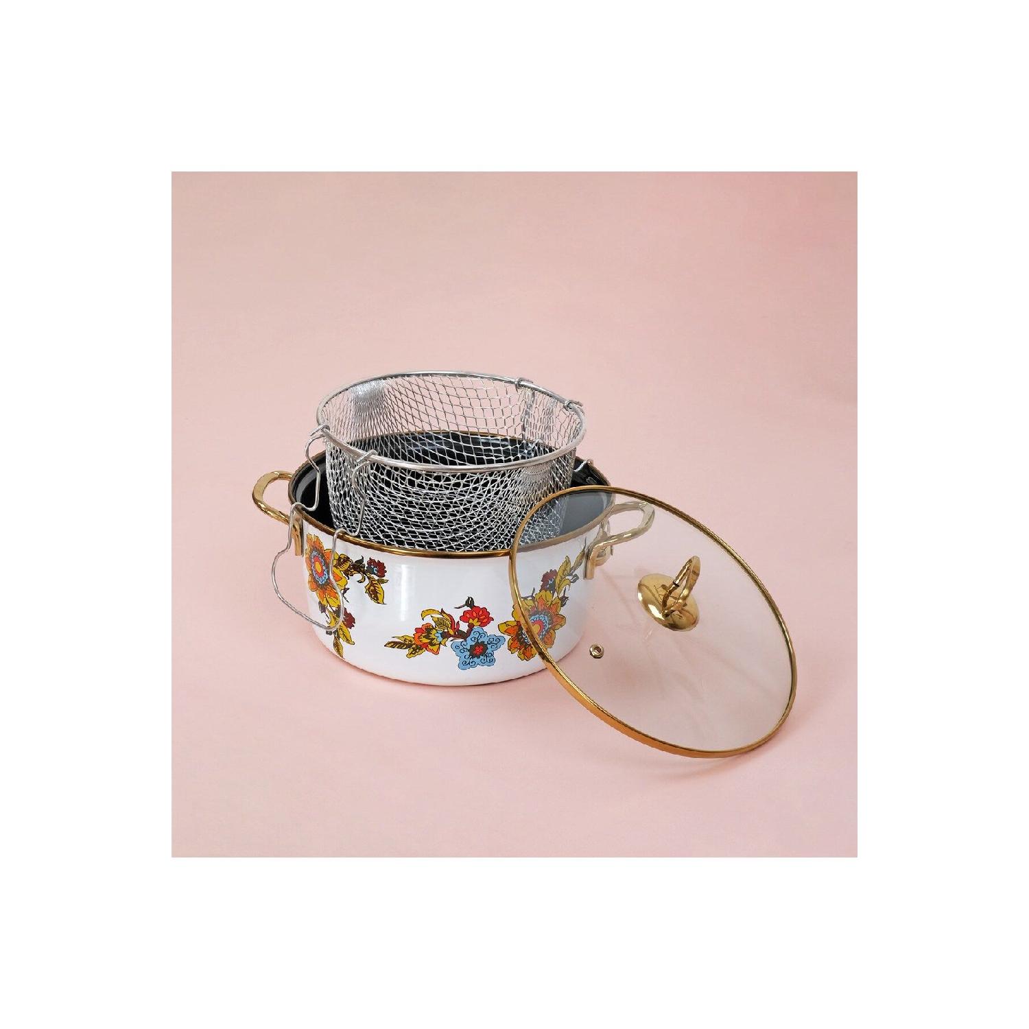 

Біла емальована сковорода Lorena білий