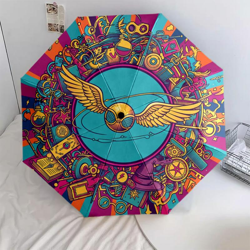 

1 шт. Автоматична складана парасолька - Мультяшний візерунок, Портативна та складана конструкція з 22 спицями, Різдвяні подарунки на день народження