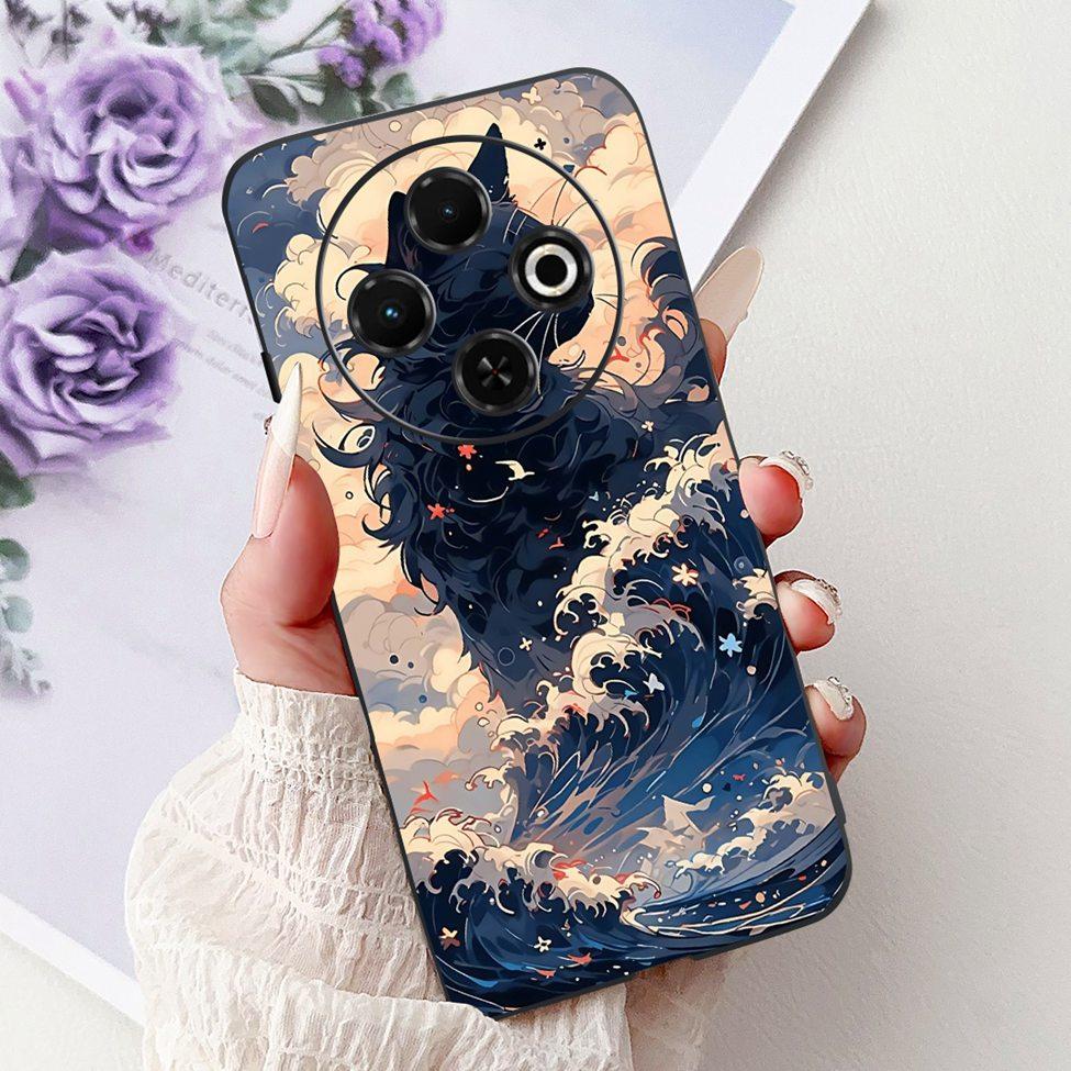 For Tecno Spark 30C 4G kl5 kl5n 5G KL8H Back Cover For Tecno Spark 30C Case Fashion Luxury Silicone Cute Cat Shockproof Painted