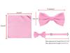 [Allegra K] Necktie, Bow Tie, Pocket Square 3-Piece Set, Narrow Tie (6cm), Solid Color, for Weddings and Formal Occasions, Men's, Pink, Free Size