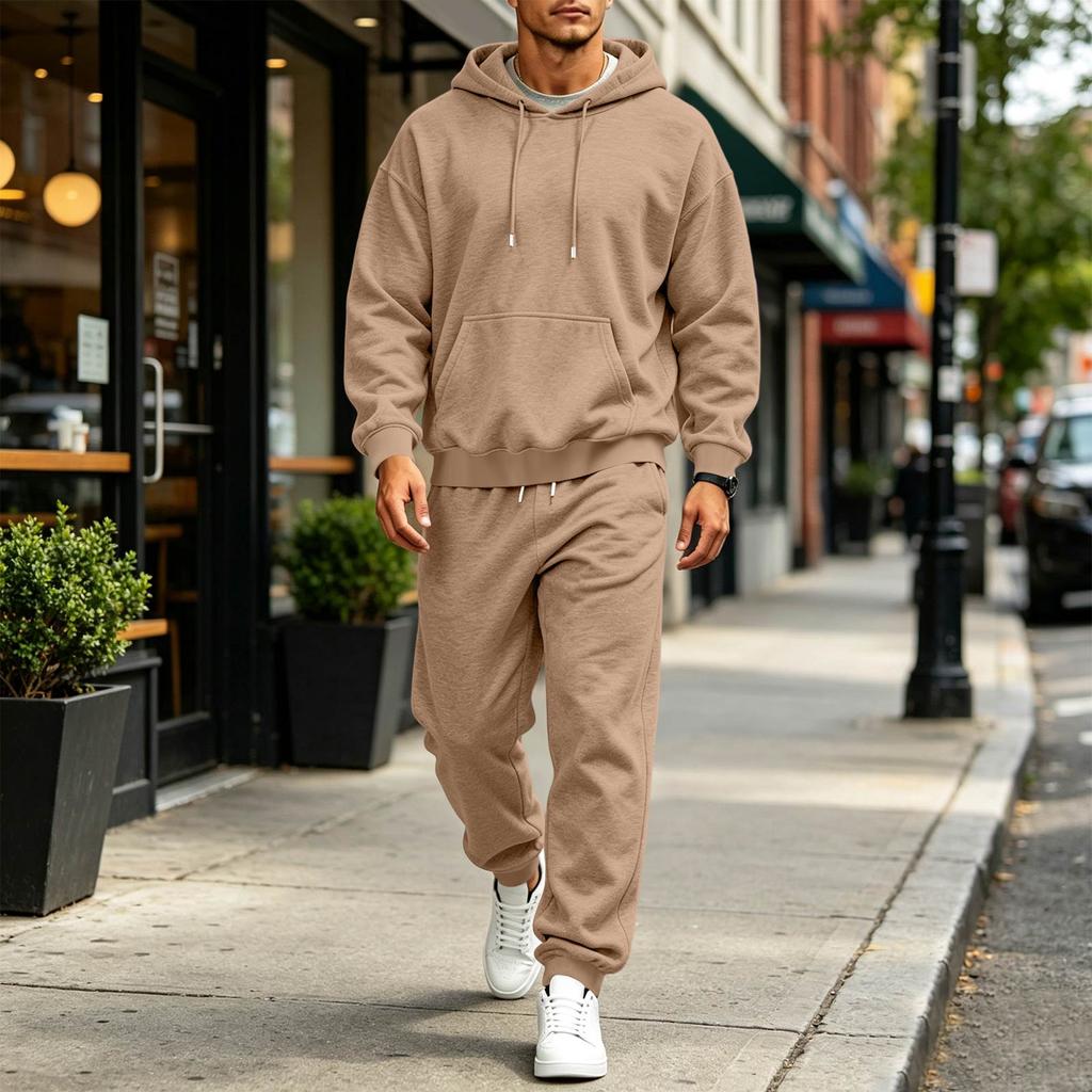 Kleurige Hoodie Set voor Mannen Casual Sweatshirt Outfit voor Lente en