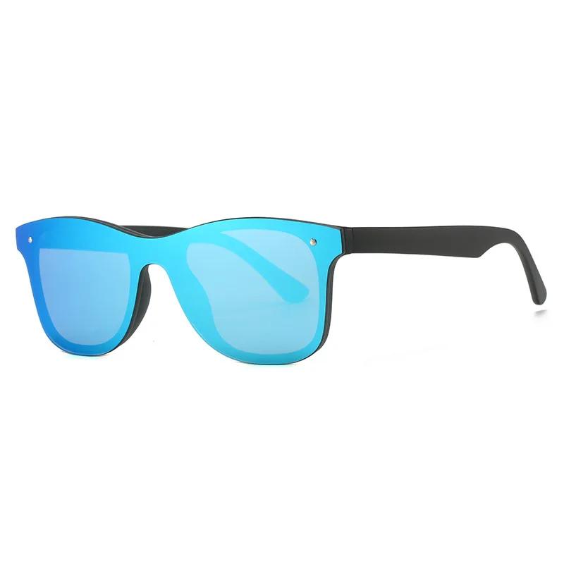 Mode Européenne Américaine Et Lunettes de Soleil Colorées Monobloc Lunettes de Soleil Sans Monture Coupe-Vent Visières Solaires d'Extérieur Anti-Ultraviolets