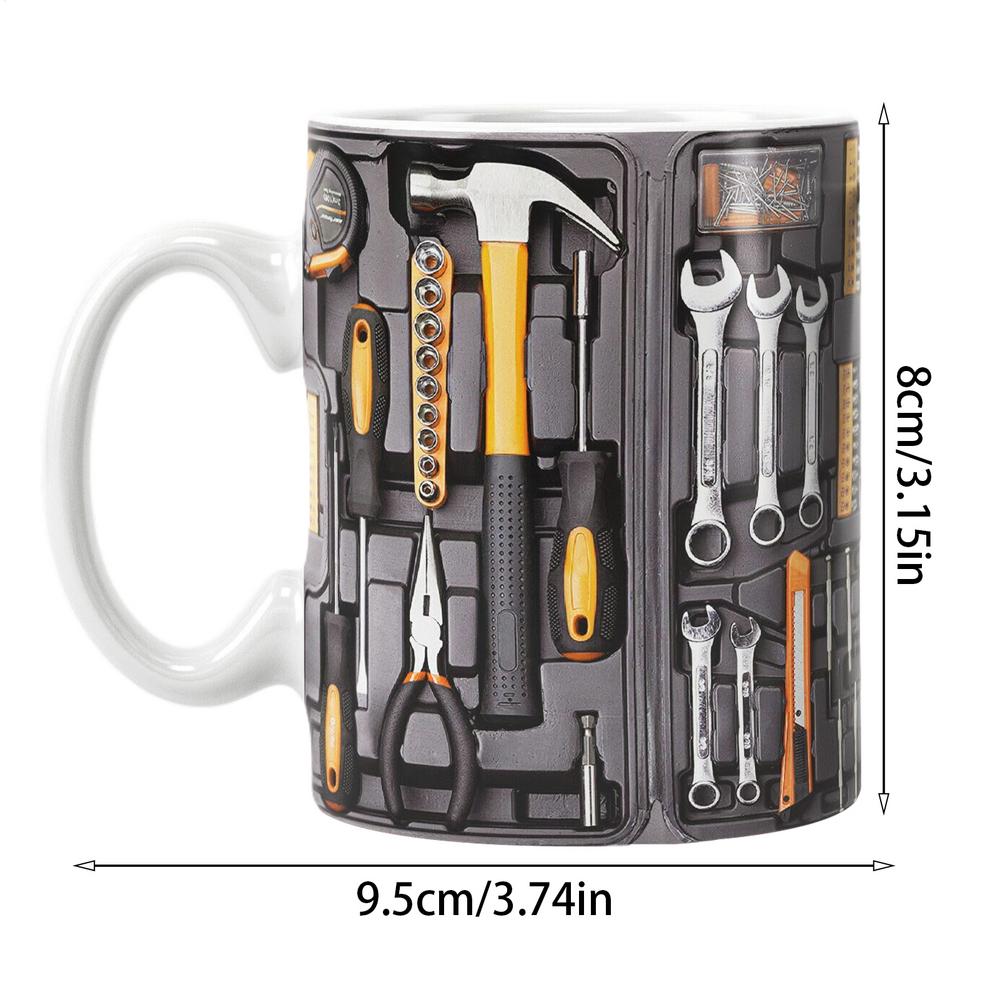 

Набор кружек-инструментальных ящиков механика 11 унций керамическая чашка для чая-инструментального ящика для папы, кружка для инструментов машиниста, мотивационный набор инструментов для мастера, гаечные ключи 350ml
