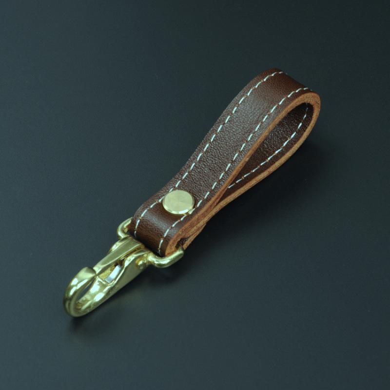 

Men s Top Grain Cowhide Leather Belt Loop Keychain Ring Hanger - Free Shipping
