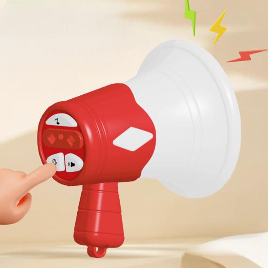 Mini Megaphone Toy with Bead Chain Loud Bullhorn Keychain Pendant Toddlers Boys Girls Recording Loudspeaker Educational Musical Instruments Toy