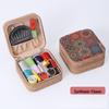 Retro-Style Faux PU Leather Sewing Box with Needle and Thread Set - Portable Household Essential Kit