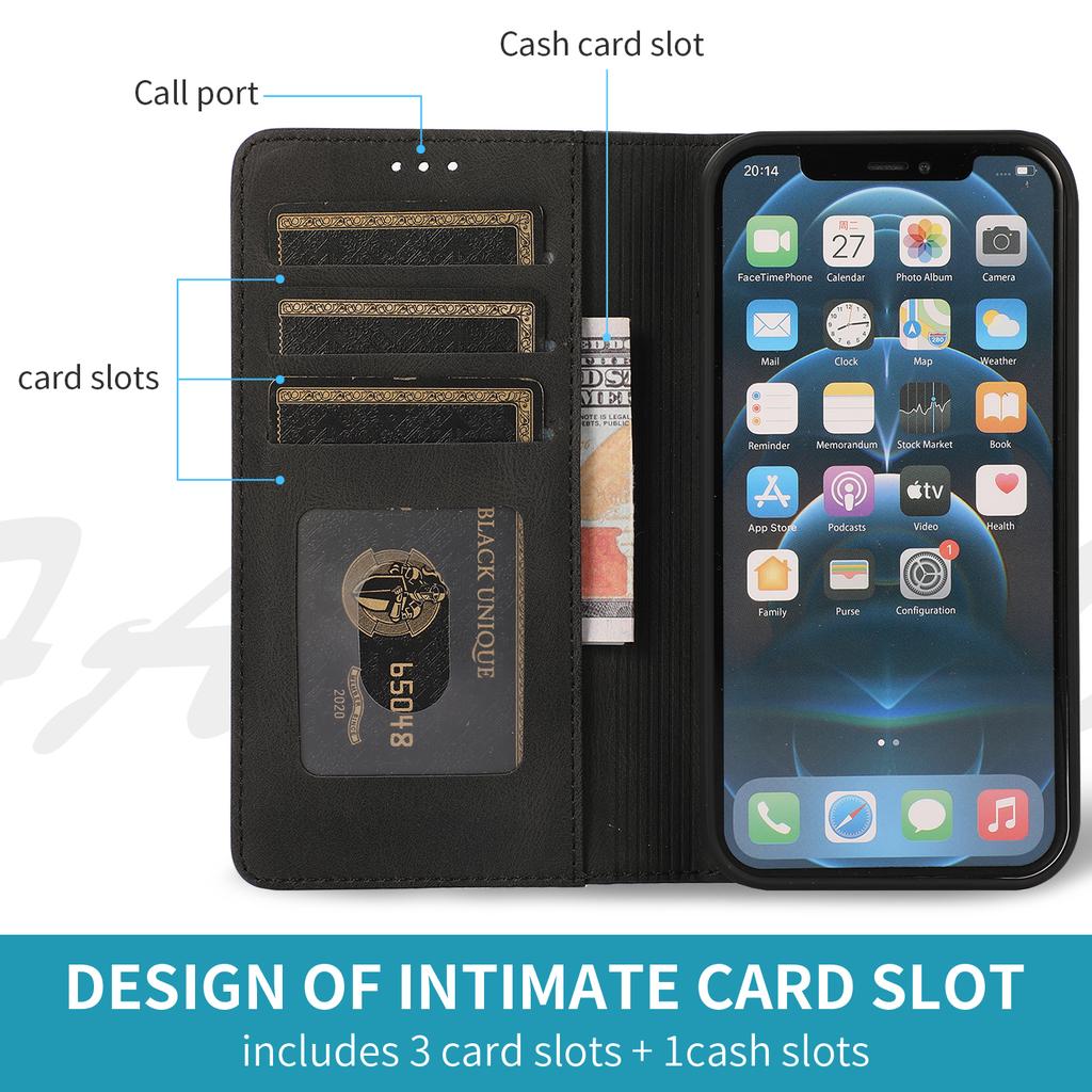 Magnetic FLip Leather Phone Case For iPhone 14 13 Mini 12 11 15 Pro Max Mobile Cover 7 8 Plus SE 2026 Stand Coque Wallet Fundas