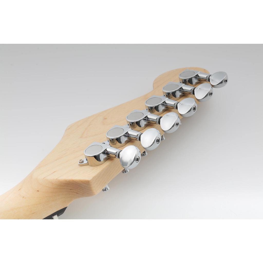 Musiclily Basic guitar tuning pegs for electric buttons 6-in-line Stratocaster/Telecaster guitars, chrome/Kidney