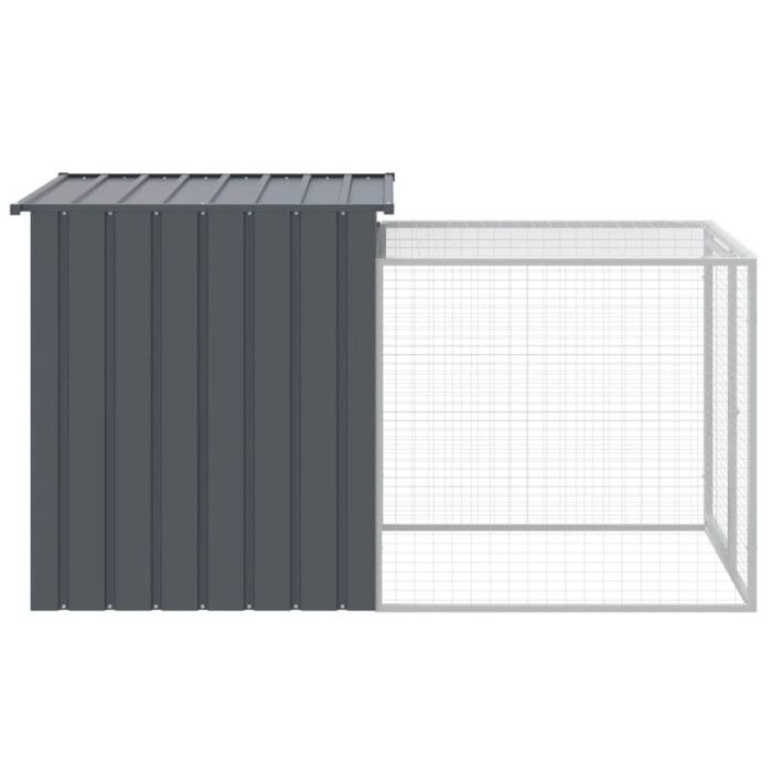 VidaXL Chicken Coop with Run Anthracite 110x201x110 Cm Galvanized Steel, Chicken Coop, Chicken Run, Chicken Coop with Run, 172359