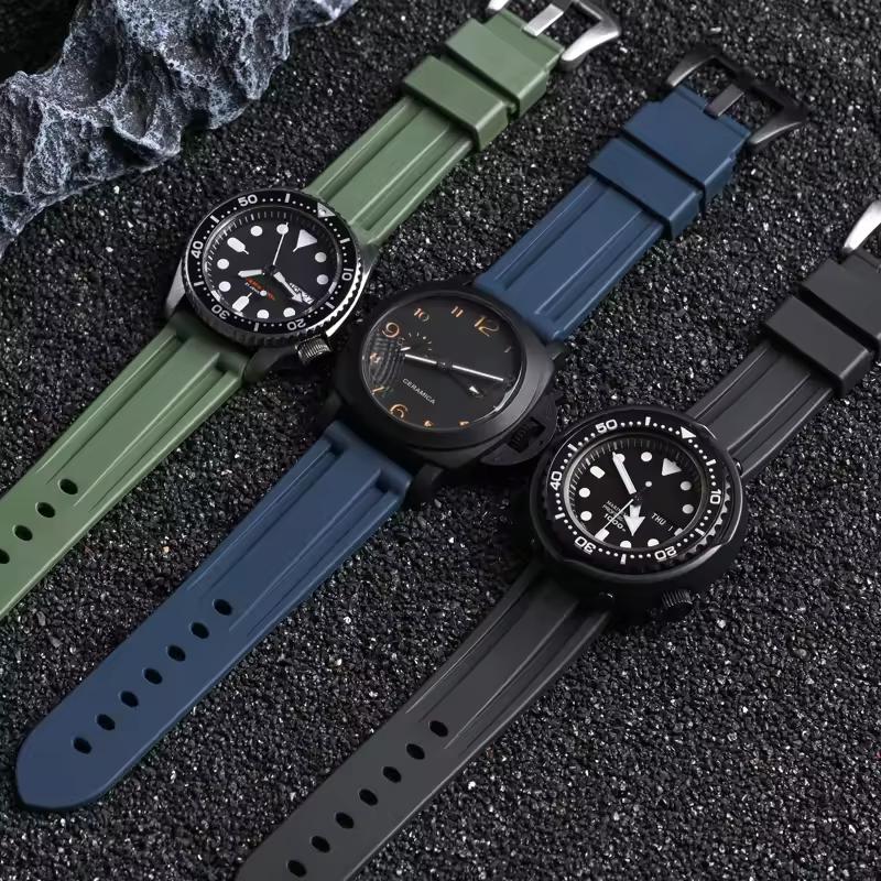 Silikon-Uhrenarmband für Panerai Armband Gummiarmband 20mm 22mm Herren Damen Sport Ersatz-Uhrenarmband für Omega Huawei Gürtel