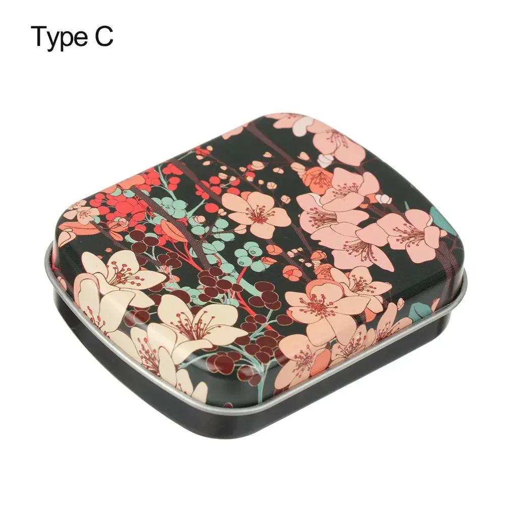 Mini plåtask metall gångjärn med lock bärbar rektangulär liten förvaringsbehållare godispillerfodral för hemorganisatör