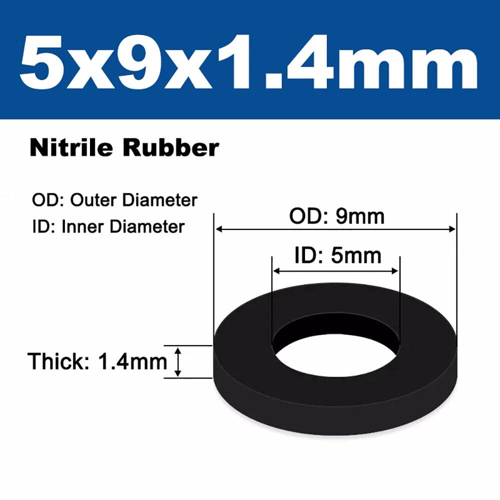 1/8" 1/4" 3/8" 1/2" 3/4" ~ 2" BSP NBR Nitrile Rubber Washing Machine Shower Hose Washers Gaskets SealsWasher Thick 1.4mm-3.5mm