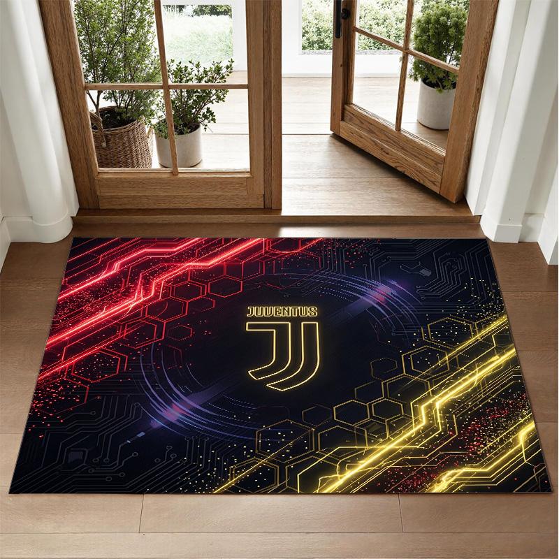Juventus FC Design Crystal Velvet Rug Soft Decorative Mat for Bedroom Entrance