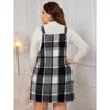 Women's Spring, Autumn and Winter Skirt Coat Inside the Skirt New Plaid Strappy Dress Plus Size XL-6XL Loose Strappy Dresses