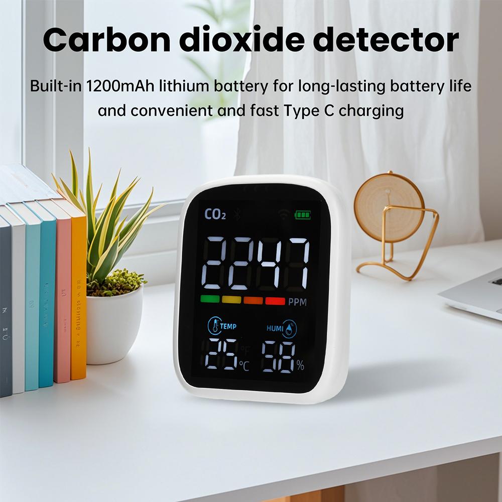 New 3 IN 1 WiFi Air Quality Monitor Triple-Sensor Smart Home CO2 Meter Temperature Humidity Detector Multifunctional NDIR Infrared Sensor for Home