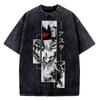 Black Clover Vintage Washed cotton tshirt teen Retro graphic 2000s anime hip hop 80s tshirt 80s Graphic Vintage hip hop Y2k