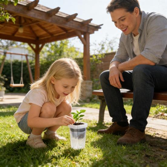 Absorbent Flower Pot with Transparent Double-Layer Design 150ml Deep Water Reservoir Adjustable Vent Humidity Dome Plant Propagation Pot