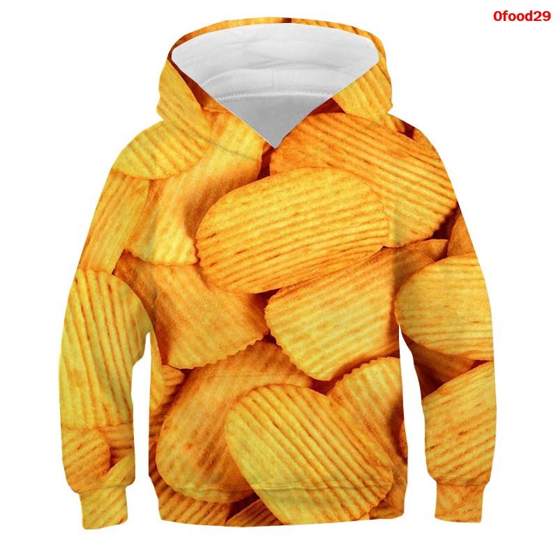 3D Print Funny Food Tops Candy Macaron Girls Boys Hoodies Kids Hooded Sweatshirts Teens Clothes 2021 Children Nutella Pullovers