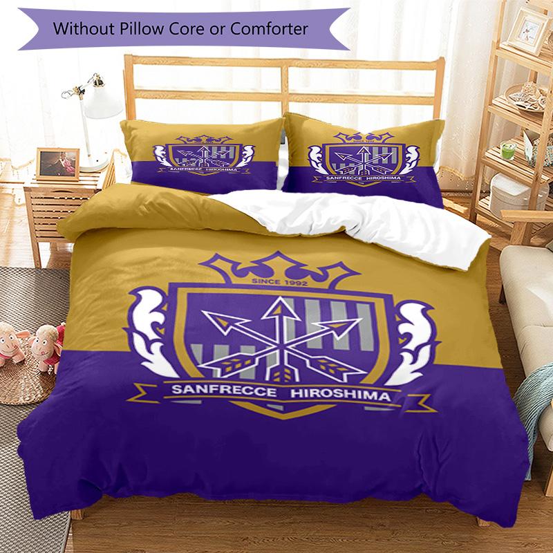 Sanfrecce Hiroshima Printed Pattern Duvet Cover Set – Includes 1 Duvet Cover and 2 Matching Pillowcases Bedroom Decor Christmas Gifts
