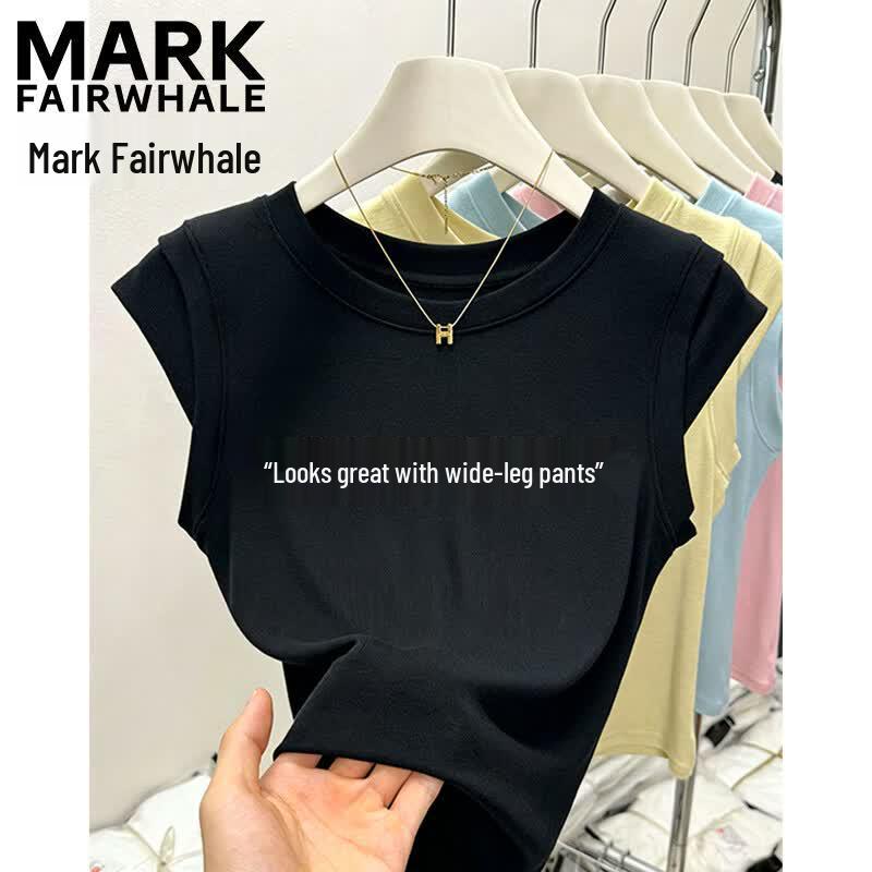 MARK FAIRWHALE Women s Sleeveless Round Neck T-shirt чёрный